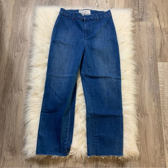 Frank & Eileen Kinsale Performance Denim Crop Raw Hem Pants - Picture 1 of 9